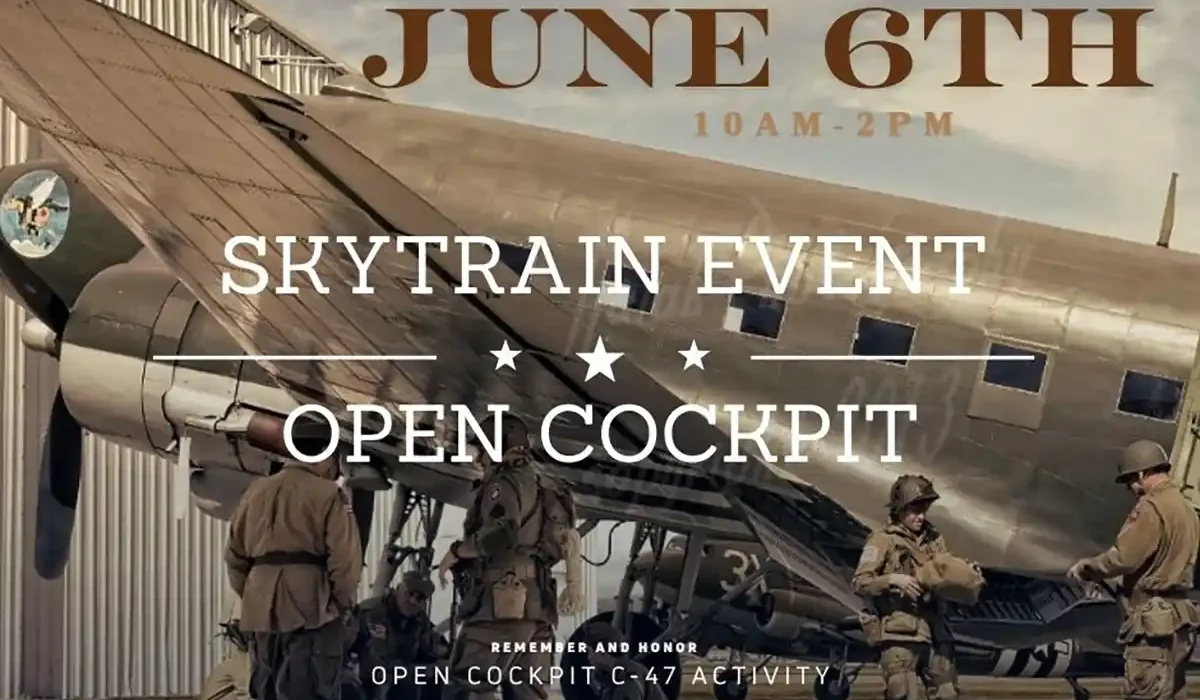 Skytrain Event Open Cockpit June 6, 2026 at Yanks Air Museum